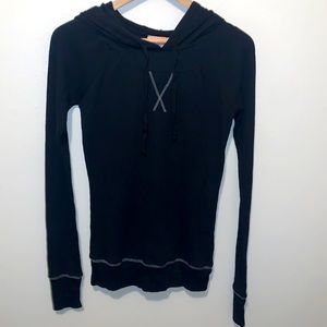 Free People Intimately Black Thermal Hoodie